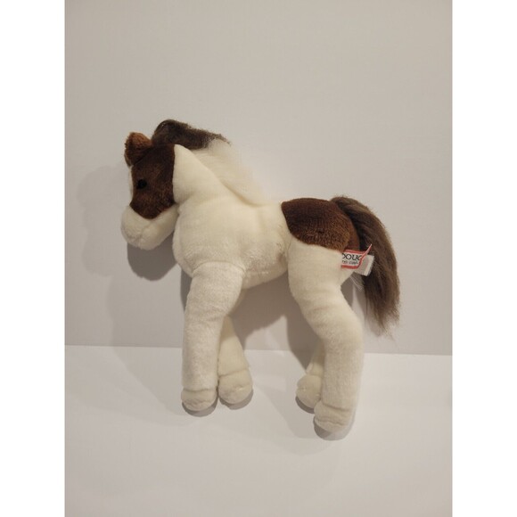 Douglas Cuddle Toy Horse Plush Stuffed Animal Pinto Paint White Brown Posable - Picture 1 of 4